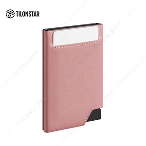 TILONSTAR TVC501, diseño de moda, tarjetero de cuero emergente Delgado, tarjetero de aluminio, Tarjetero con bloqueo RFID para regalos - Product Image 4