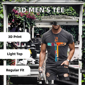 เสื้อยืดลำลองผู้ชาย New Street ไซส์ใหญ่ พิมพ์ลายดิจิทัล คอปก แขนสั้น ระบายอากาศ แห้งเร็ว ผ้าเจอร์ซีย์ถัก - Product Image 3