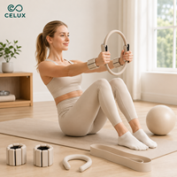 Kit de fitness personnalisé avec logo : ballon de yoga, anneau de Pilates, poids de cheville en silicone, bande de résistance pour Pilates à domicile