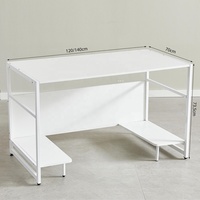Bureau d'ordinateur en gros pour usine avec étagères de rangement double face 120cm 140cm, cadre métallique stable, pour bureau à domicile, étude ou gaming