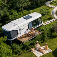 Maison capsule inspirée par la nature, maison préfabriquée, matériaux écologiques, habitat modulaire pour retraite en parc national
