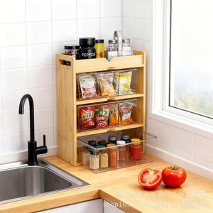Wooden tea <b>bag</b> storage box, tea <b>bag</b> storage rack, coffee powder storage organizer, compartmentalized shelf - Product Image 2