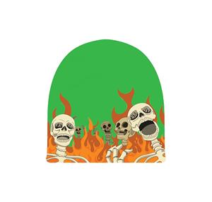 सस्ती महिलाएं खोपड़ी और आग की लौ बुना हुआ हैमेन ट्रांसफर प्रिंट शीतकालीन हैट ऐक्रेलिक बुना हुआ कस्टम महिला - Product Image 1