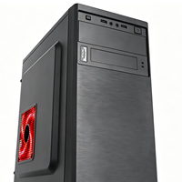 Boîtier PC Gaming MicroATX Meway Factory Direct avec support 0.35, alimentation ATX, 1 emplacement HDD, panneau avant USB, refroidissement latéral/arrière