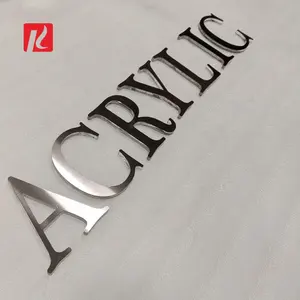 Kexian personalizzato alfabeto acrilico lettera adesivo interno parete di ricezione superficie metallica lettera alfabeto acrilico per il negozio