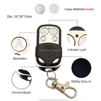 Control Remoto Inalámbrico de 4 Canales y 433MHz para Puerta de Garaje/Obturador/Portón, 4 Botones, Alcance de 50m, DC 12V 10A, Uso Universal