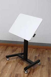 Mesa de <span class=keywords><strong>Lectura</strong></span> Ajustable con Elevación a <span class=keywords><strong>Gas</strong></span> de Diseño Moderno, Panel de Madera, Escritorio de Consignación con Cerradura, Ajustable a Cualquier Altura, Recubrimiento en Polvo para Uso en Oficina - Product Image 4