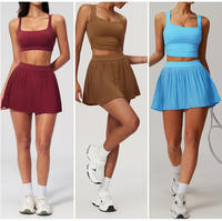 Jupe de tennis 2 en 1 avec short intégré, taille élastique, logo personnalisé, vêtements de sport, robe courte de sport, jupes de golf, mini-robe