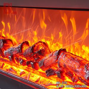 Cheminée électrique 375 led, avec insertion de chauffage, support tv, pour bonnie - Product Image 2