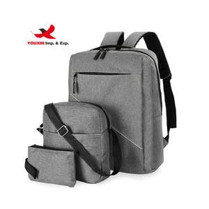 Factory Direct Sales Durable Computer Day Pack Three Piece <b>Laptop</b> <b>Backpack</b> Set with USB Charging Port - Product Image 1