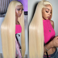 Perruques Lace Frontale Complète HD Transparente 13x6 Sans Colle, Cheveux Humains Vierges Raides Blond 613 de Luxe, Fournisseur de Cheveux Humains Vietnamiens
