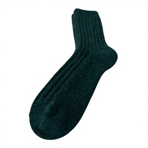 Wholesale Men's <b>Thick</b> Wool Crew <b>Socks</b> Solid Classic Ribbed Green Knitted <b>Winter</b> Thermo <b>Socks</b> Daily Wear - Product Image 2