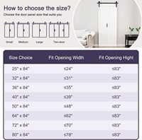 Porte de grange pliante à miroir simple 72" x 84" avec kit de quincaillerie inclus, panneau pré-assemblé, finition apprêtée blanche, résistante à l'eau, pour garde-manger