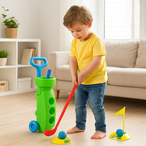 Ensemble de <span class=keywords><strong>golf</strong></span> pour enfants avec 3 clubs légers et 2 trous de pratique Kit de jeu intérieur et extérieur pour les tout-petits Jeu de sport éducatif précoce - Product Image 3