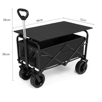 Chariot de Jardin Pliant à Quatre Roues en Acier Carbone Robuste, Personnalisable OEM, pour Plage et Camping – Ventes Flash