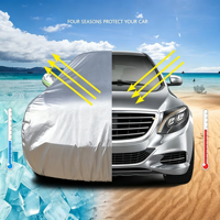 Housse de voiture en tissu Dxford 210D pour toutes les saisons, protection UV extérieure, résistante aux rayures, coupe-vent, isolation thermique