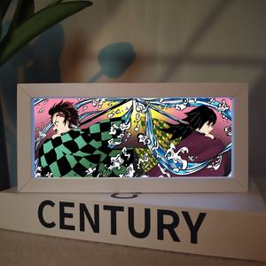 Lampada LED Anime 2025 Demon Slayer Luce Notturna 3D Anime Lampada da Tavolo Chainsaw Man Supporto Luminoso RGB con Personaggi di Film - Product Image 1