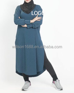 Abbigliamento Sportivo Willson a Maniche Lunghe con Spacchi Laterali per Donne Musulmane, Tunica da Allenamento Modesta e alla Moda - Product Image 2