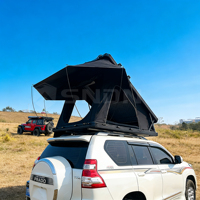 Tente de toit rigide SNDN pour SUV, camping en plein air, en aluminium, avec charnières en X, pour 3-4 personnes, grand espace