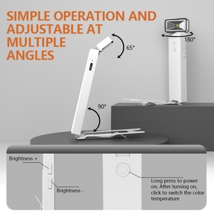 EGH Portable Travel Mini LED Book <b>Light</b> 3 Color USB Clip Indoor Reading <b>Light</b> Ultra Lightweight White & Red Shade Rechargeable - Product Image 3