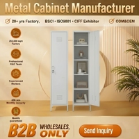 Armoire de rangement haute en métal KD pour vêtements, avec porte simple, pour salon, en acier