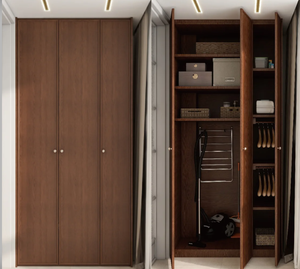 Armoire en rotin ouverte en bois de qualité supérieure pour chambres à coucher, salons, appartements, hôtels et villas - Product Image 4