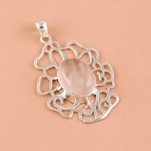 จี้พลอยโรโดโครไซต์เงินแท้925จี้เงินโบราณเครื่องประดับชั้นดีส่งออกตรงจากผู้ผลิต - Product Image 5