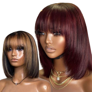 Bất Thụy Sĩ HD Ren Da Đầu Trinh Nữ Nhân Tóc Việt Nam HD Ren Bob Với Bang Glueless Tóc Giả HD Ren Bob Với Bang Glueless Perruque - Product Image 5