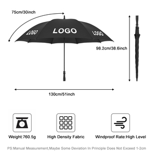 Paraguas de Golf Extra Grande, Resistente al Agua, con Doble Toldo Ventilado, de Fibra de Vidrio con Estructura Amarilla, Personalizable con Logotipo, Resistente al Viento - Product Image 3