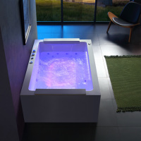 Bain à remous moderne en acrylique avec massage intelligent, haut-parleurs Bluetooth, système de température constante, massage à bulles pour salle de bain et hôtel