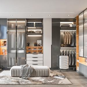 Organizador de armario de madera maciza moderno personalizado para comedor, vestidor, dormitorio, almacenamiento independiente, Guardarropa para el hogar, muebles - Product Image 5