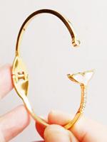 Bijoux de mode, bracelet en acier inoxydable 316L plaqué or 18K PVD, queue de sirène, bracelet manchette queue de baleine en nacre pour femmes