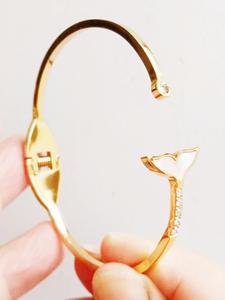 Gioielli alla Moda, <span class=keywords><strong>Bracciale</strong></span> a Coda di Sirena in Acciaio Inossidabile 316L Placcato <span class=keywords><strong>Oro</strong></span> 18K PVD, <span class=keywords><strong>Bracciale</strong></span> a Coda di Balena con <span class=keywords><strong>Madreperla</strong></span> per Donne - Product Image 6