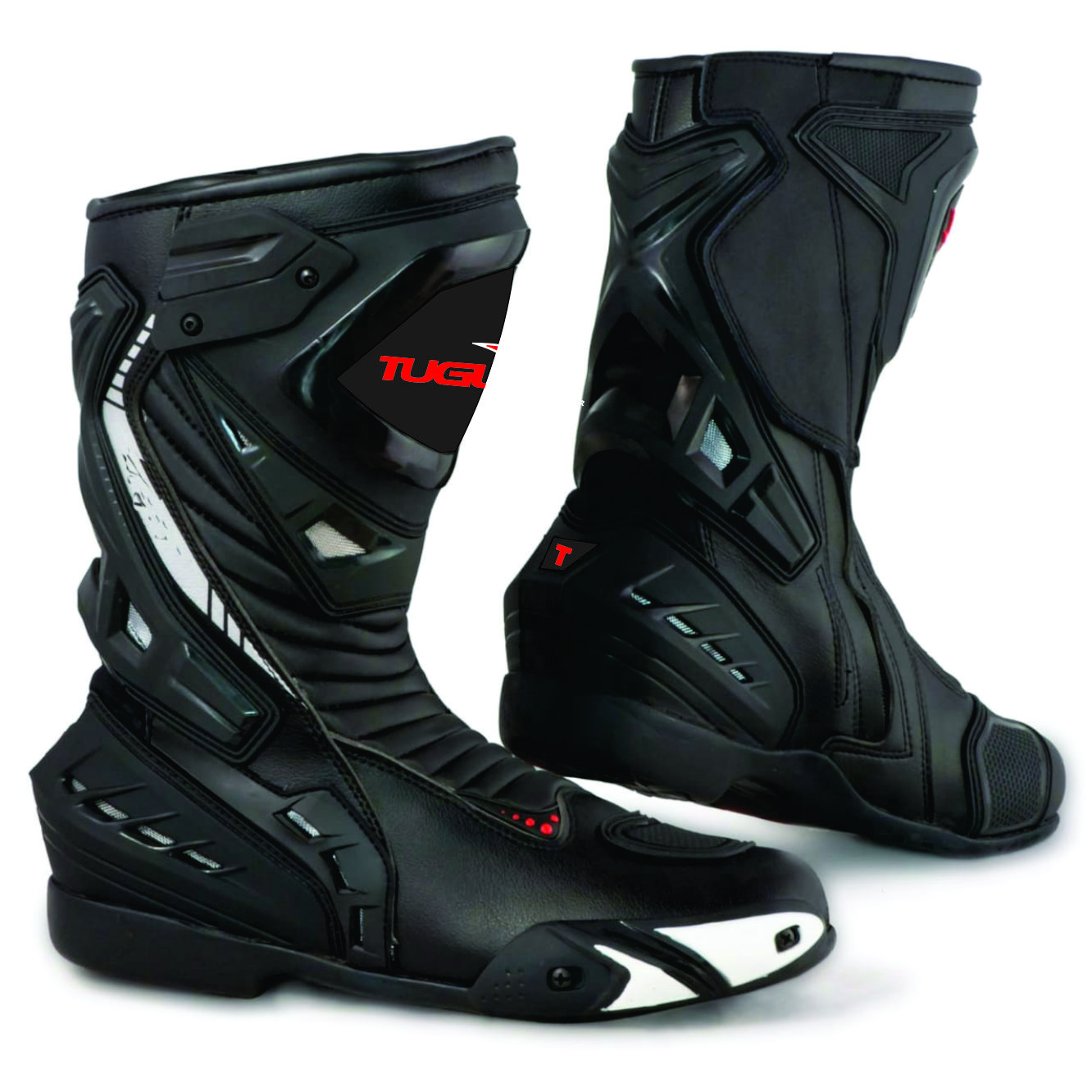 Bottes de moto de course pour hommes, antidérapantes, en cuir véritable, longue cheville, pour course de moto, résistantes à l'eau