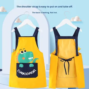 Bata de pintura impermeable de algodón para niños, diseño de uso invertido para arte y jardín de infantes, para niños y niñas, para fiestas - Product Image 1