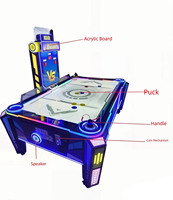 Table de hockey sur air LED professionnelle robuste pour 2 joueurs, avec système de notation numérique et fonctionnement à monnayeur, pour centre de jeux pour adultes