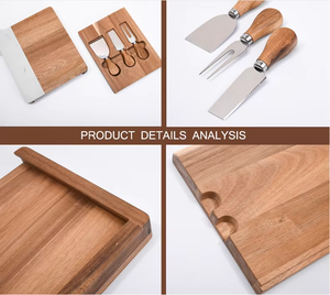 Bandeja de Madera de Acacia, Tabla de Charcutería, Tabla de Quesos de Mármol, Juego de Tenedores y Cuchillos <span class=keywords><strong>para</strong></span> Queso, Plato <span class=keywords><strong>para</strong></span> Quesos <span class=keywords><strong>para</strong></span> Cocina - Product Image 2