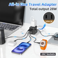 Adaptateur de voyage universel WorldPlug PD 5.6A 28W avec ports 2A3C Protection de sécurité compatible avec les écouteurs