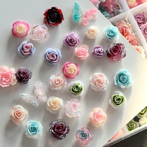 12 grilles de décorations pour ongles en forme de fleurs de camélia et de rose 3D, en résine, perles de gelée, <span class=keywords><strong>strass</strong></span> de luxe, pour <span class=keywords><strong>manucure</strong></span> bonbon - Product Image 5
