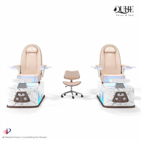 Fauteuil de pédicure professionnel électrique sans tuyauterie, sans plomberie, de luxe, avec lumière et massage