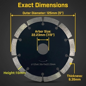 Lame diamantée de qualité américaine pour découpe rapide de béton, mur et brique, double ou triple pointe, 115mm 125mm 4.5inch 5inch - Product Image 6