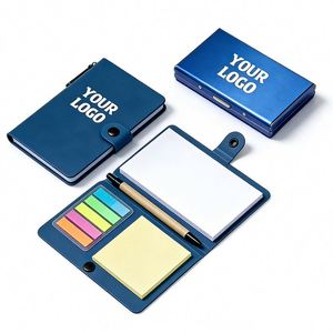 Wholesale Cover Small Notebook <b>Sticky</b> <b>Notes</b> Custom Logo Kraft Notepad With Pen for Office Business Promo Gift - Product Image 1