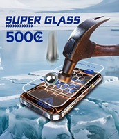 Protection d'écran en verre trempé 500C sans bords noirs, grande courbure HD pour iPhone 17 Pro Max, compatible avec iPhone 16, 15, 14, 13