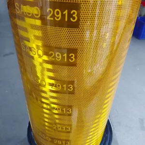 Hi Vis Conspicuous Diamond 50mm Reflective Tape Yellow Saso 2913 PET Yellow Reflective Tape For Vehicles
