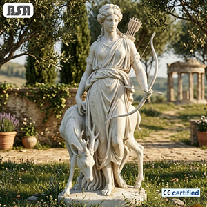 Sculpture de la déesse <span class=keywords><strong>Diana</strong></span> de la chasse en marbre naturel sculpté à la main par BSA pour la décoration de jardin et de villa en extérieur - Product Image 1