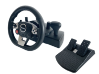 Volant de course programmable filaire C-Star, prêt à l'emploi, avec moteur à vibrations pour PC