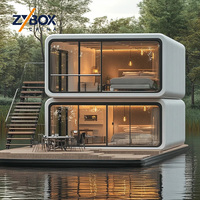 Cabane Apple à deux étages avec escalier à vendre - Maison conteneur préfabriquée avec panneaux sandwich et structure en acier modulaire