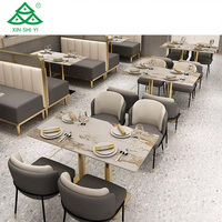 Meubles de luxe pour restaurants, ensemble table et chaises en marbre pour hôtels, cafés et restaurants