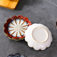 Japanischer Vintage-Keramik-Gewürzteller im Ofenverfärbungs-Design, mikrowellengeeignet, luxuriöses Design für Restaurant, Hot Pot und Snacks