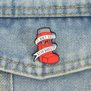 Komik Pembe Astım İnhalerı Emaye Rozeti Nefes Alma Zor Humor Broş Yaka Çantası Rozeti Takı Toptan Satış - Product Image 1